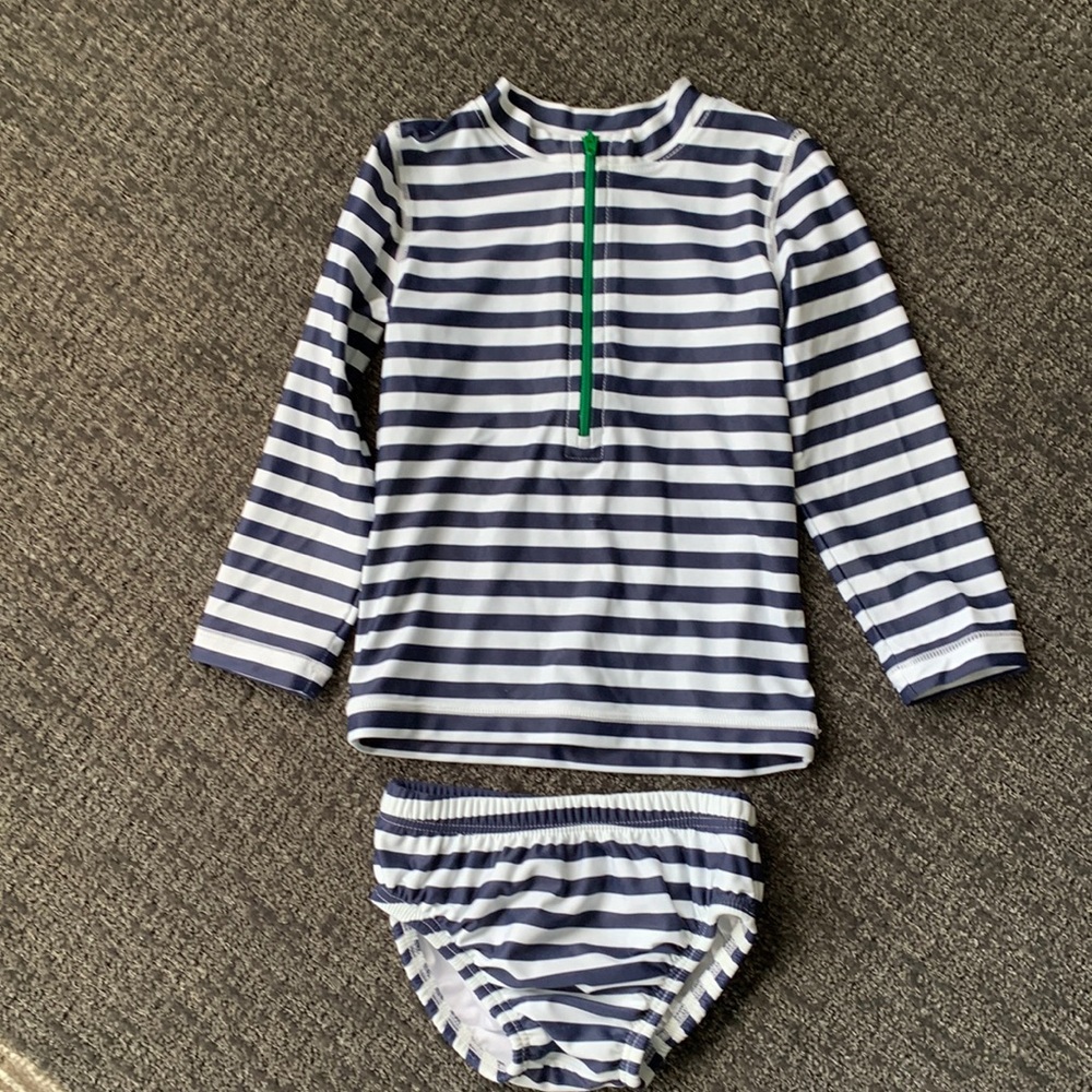 Primary Long Sleeve Rash Guard with swim diaper